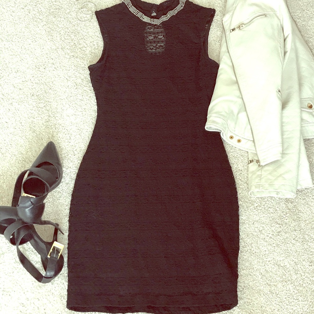 Sexy little black lace dress